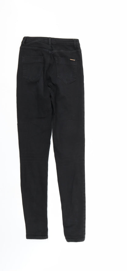 Womens UK Size 6 Toxik3 Regular Fit Straight Black Jeans