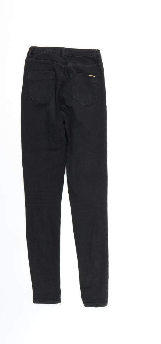 Womens UK Size 6 Toxik3 Regular Fit Straight Black Jeans
