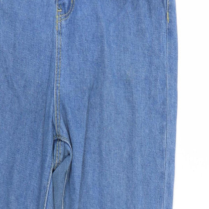 Boohoo Womens Blue  Denim Straight Jeans Size 14 L26 in