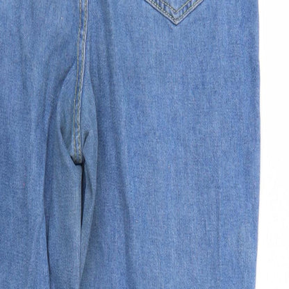 Boohoo Womens Blue  Denim Straight Jeans Size 14 L26 in