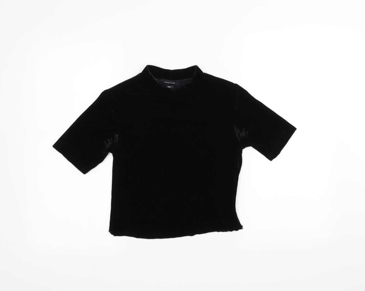 Womens UK Size 10 Atmosphere Black Basic T-Shirt