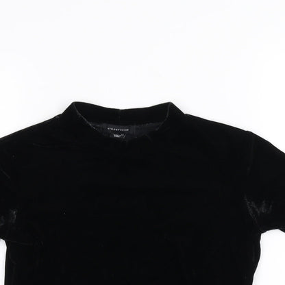 Womens UK Size 10 Atmosphere Black Basic T-Shirt