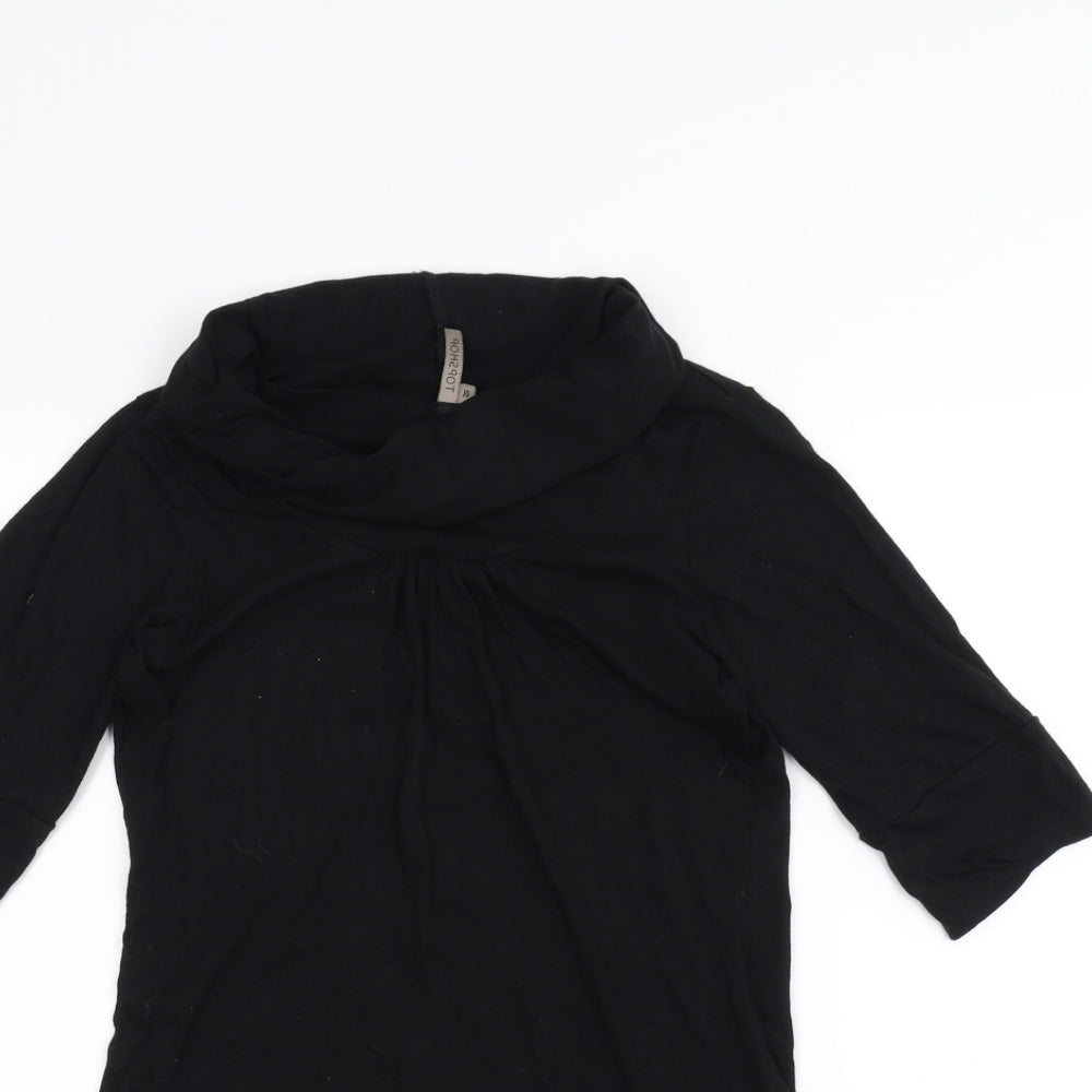 Womens UK Size 10 Topshop Black Basic T-Shirt
