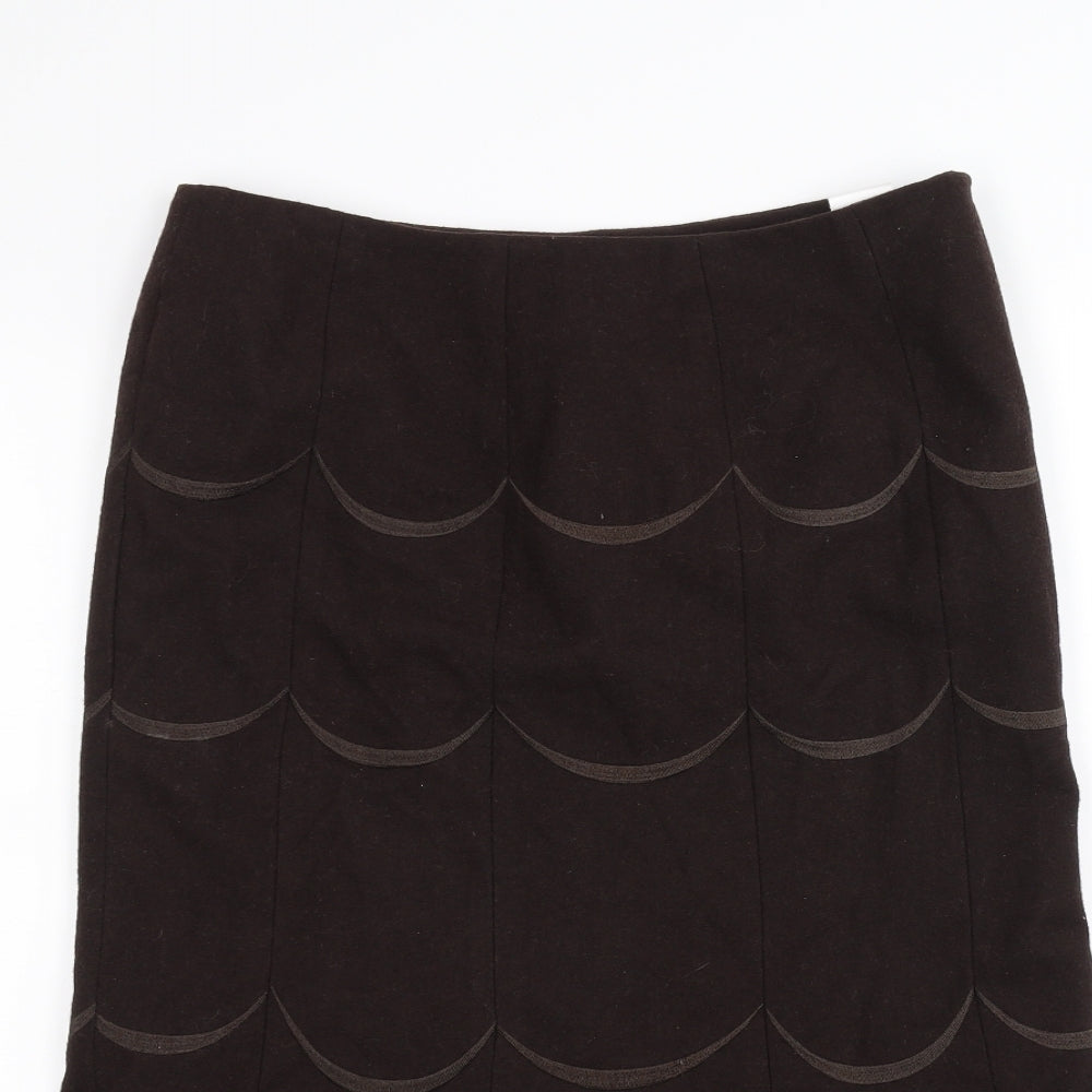 Minosa Womens Brown   A-Line Skirt Size 10