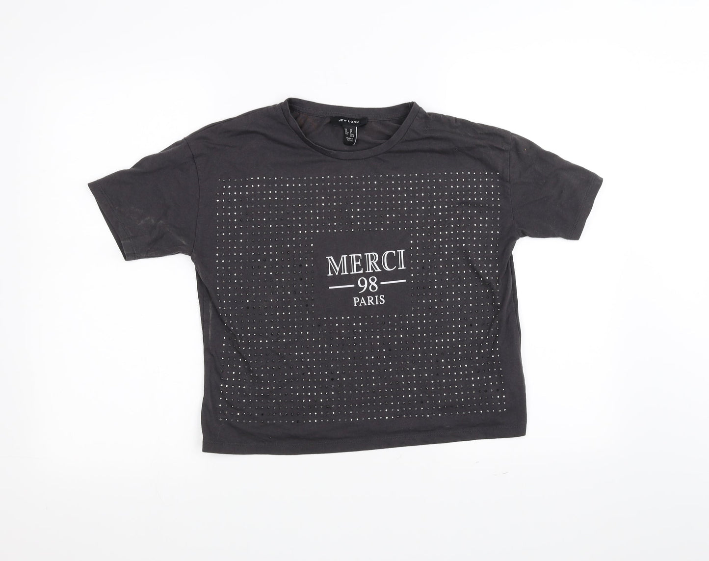 Womens UK Size 10 New Look Black Basic T-Shirt