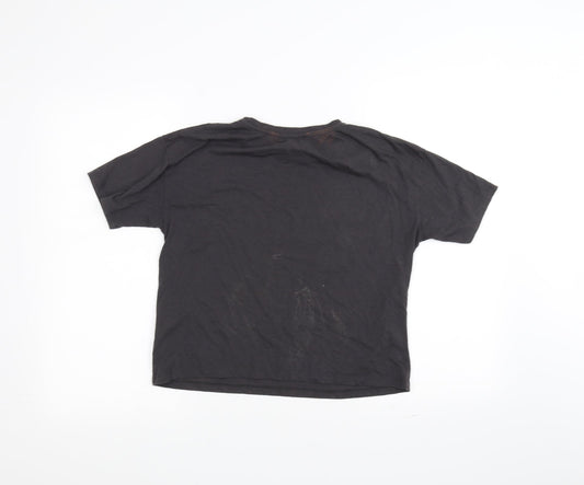 Womens UK Size 10 New Look Black Basic T-Shirt