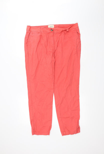 Womens UK Size 16 Papaya Regular Fit Straight Red Jeans