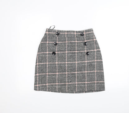 Peacocks Womens White Striped  A-Line Skirt Size 8