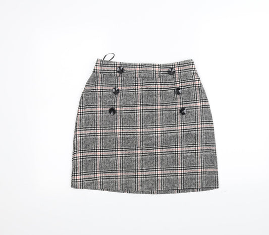 Peacocks Womens White Striped  A-Line Skirt Size 8