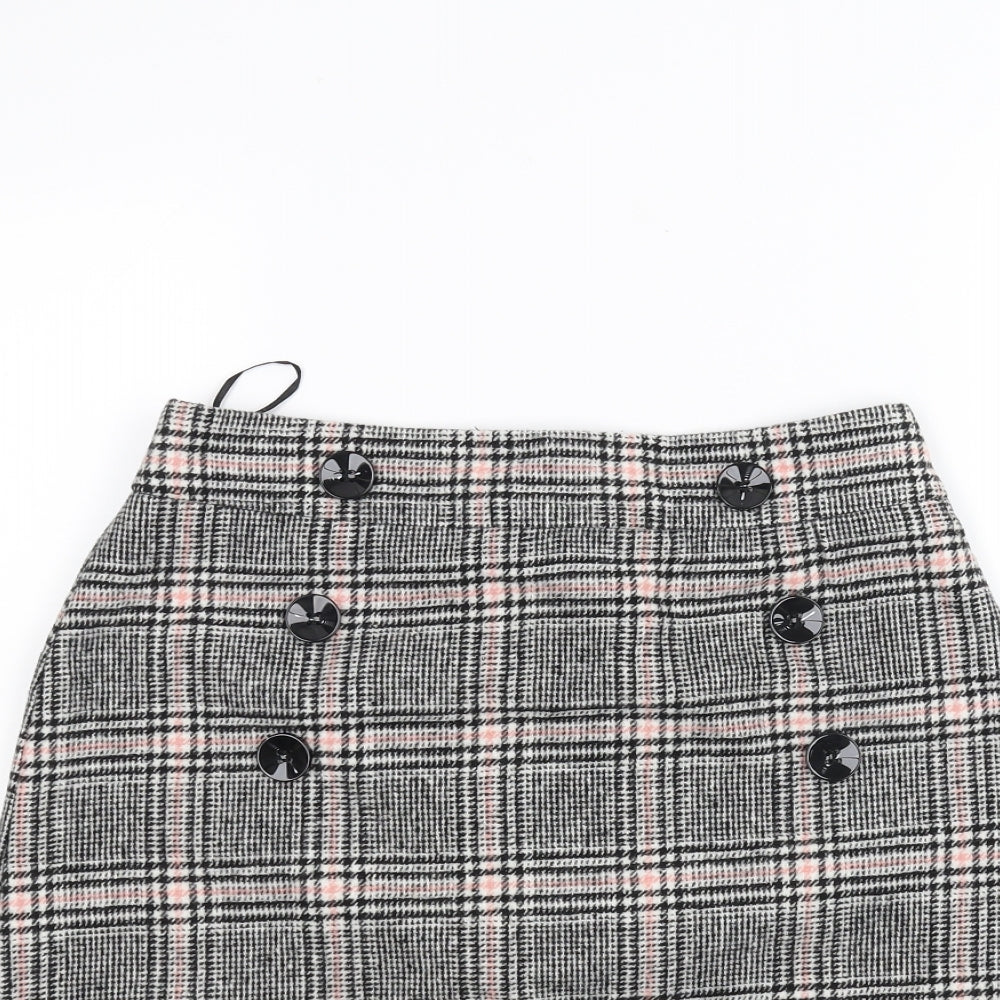 Peacocks Womens White Striped  A-Line Skirt Size 8