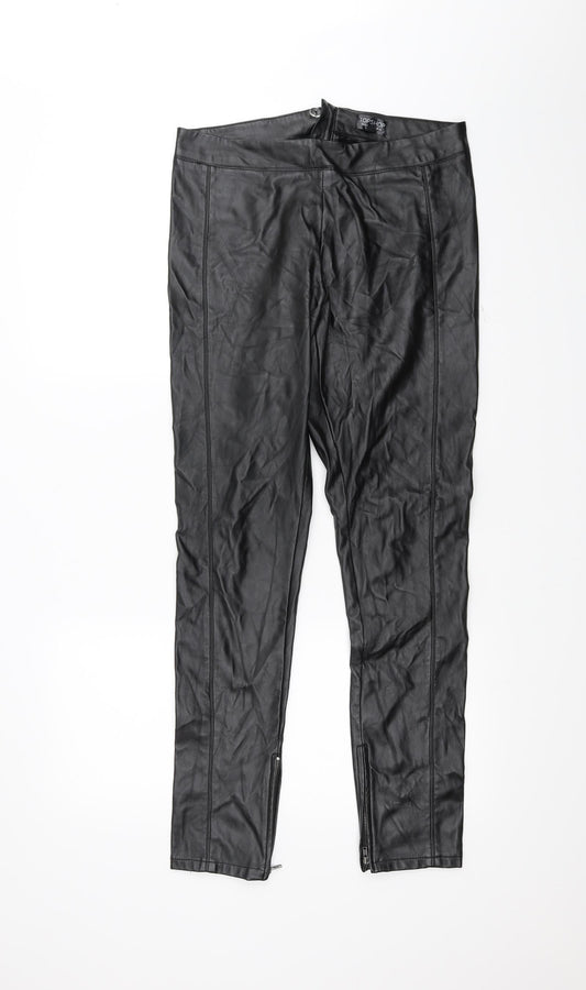 Womens UK Size 14 Topshop Regular Fit  Black Trousers