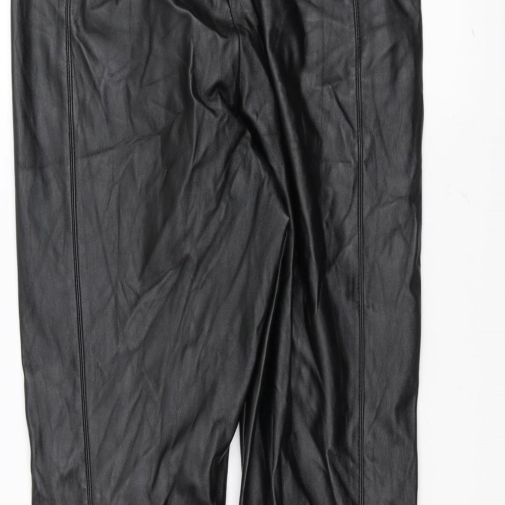 Womens UK Size 14 Topshop Regular Fit  Black Trousers
