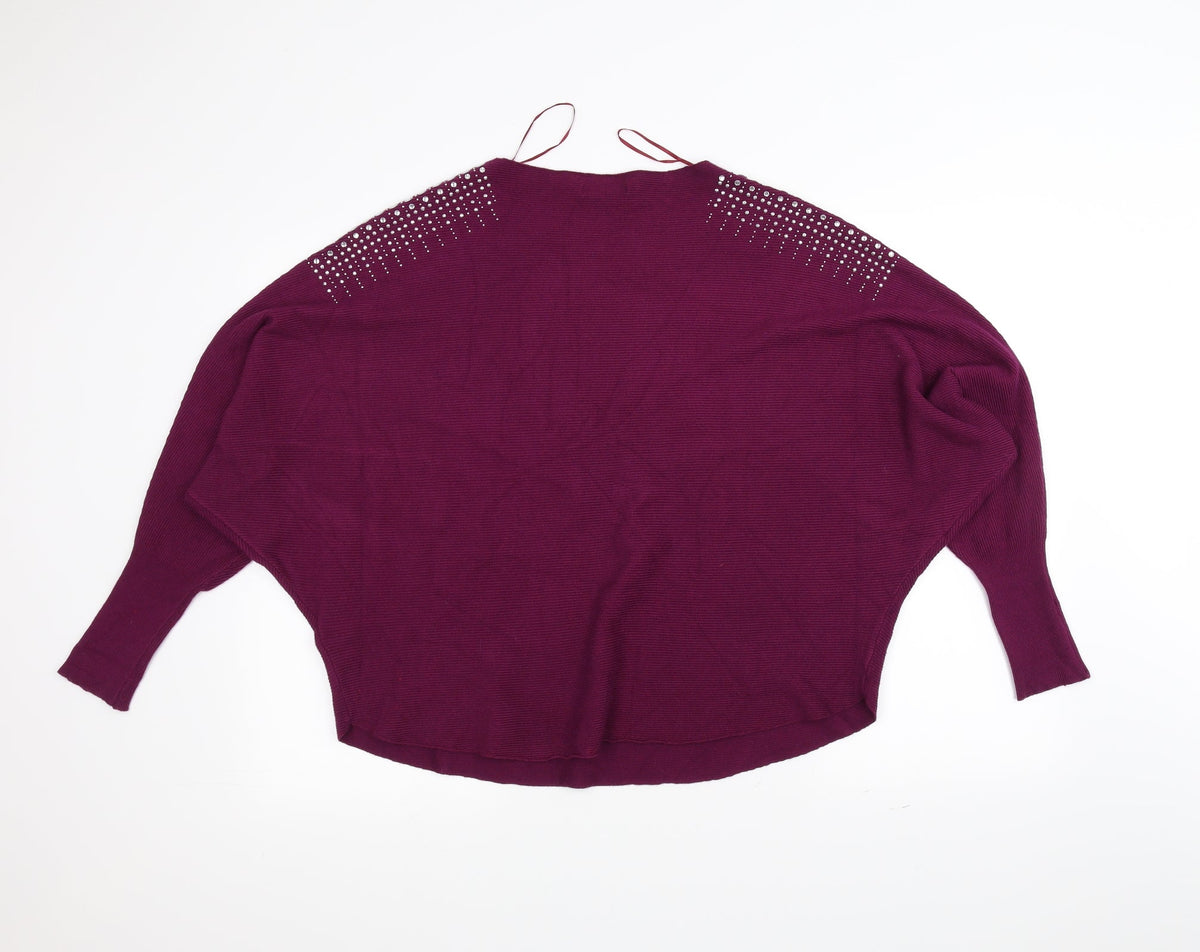 QED London Womens Purple   Pullover Jumper Size M