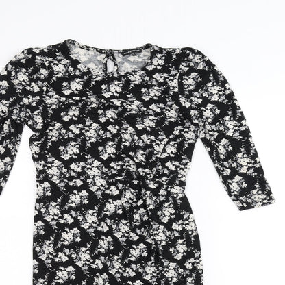 Warehouse Womens Black Floral  Pencil Dress  Size 8