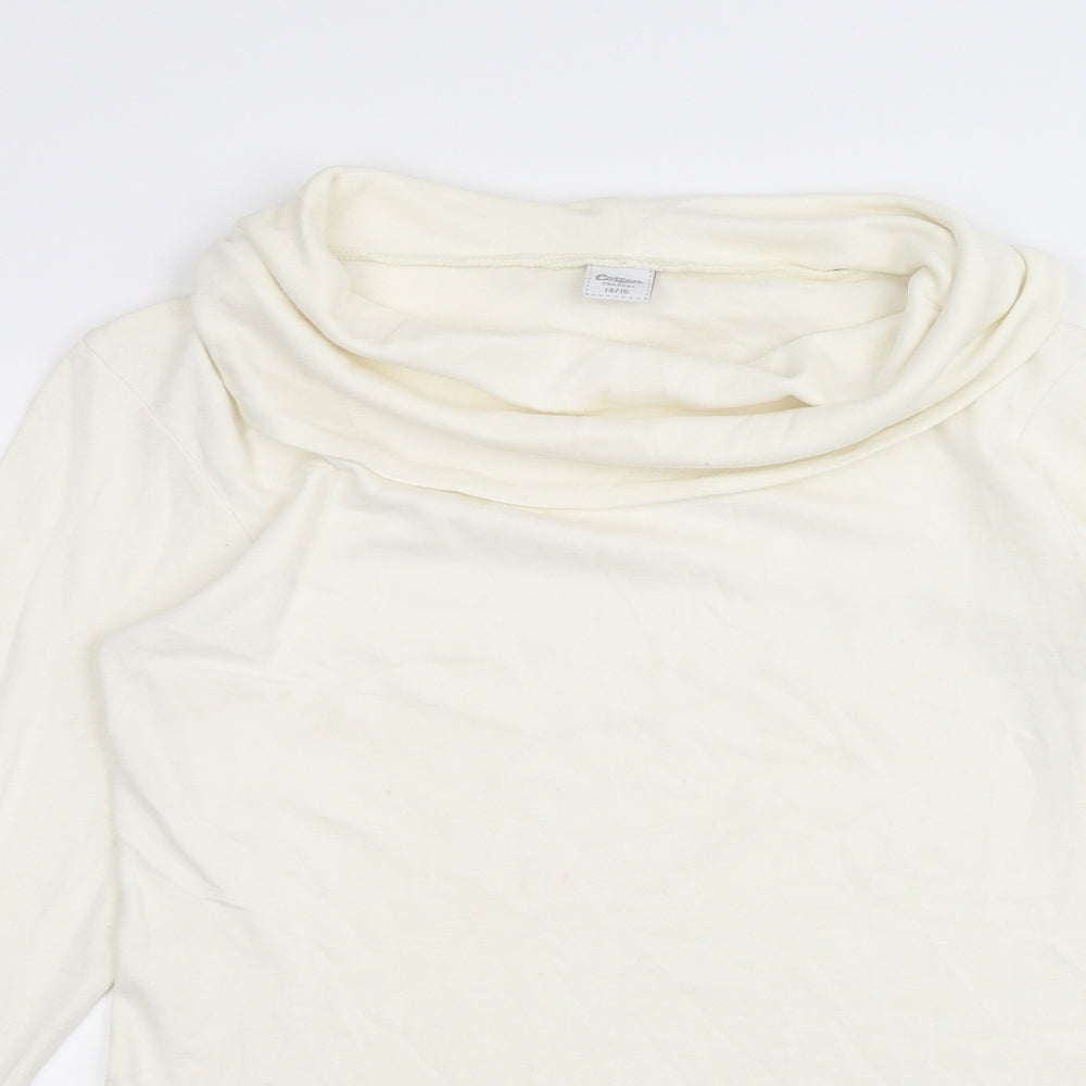 Cotton Traders Womens White   Basic T-Shirt Size 14