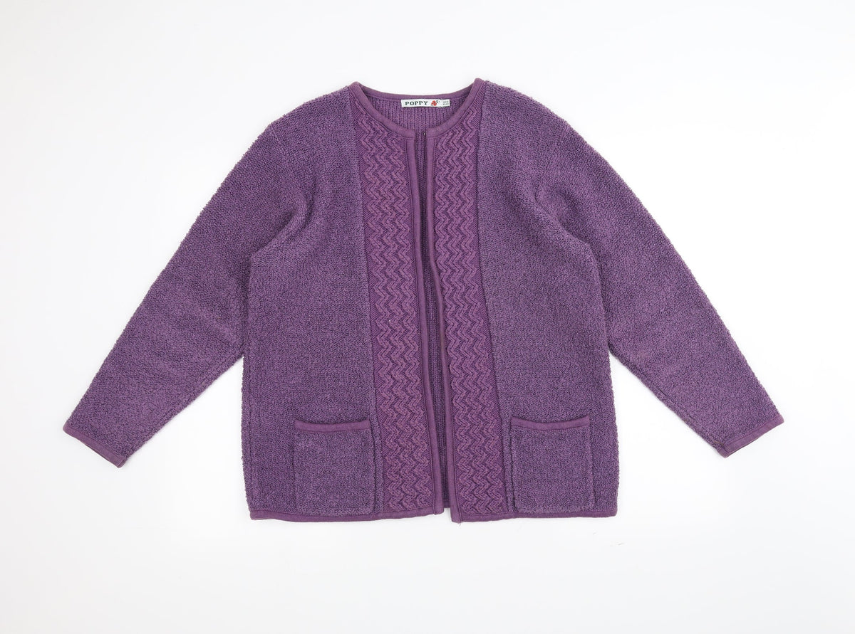 Poppy Womens Purple  Knit Jacket  Size 16