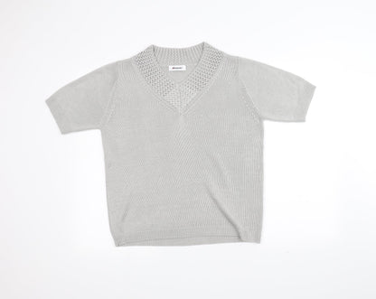 Damart Womens Grey  Knit Pullover Jumper Size 12