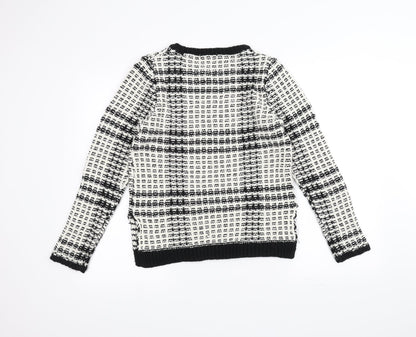 Tu Womens White  Knit Pullover Jumper Size 10