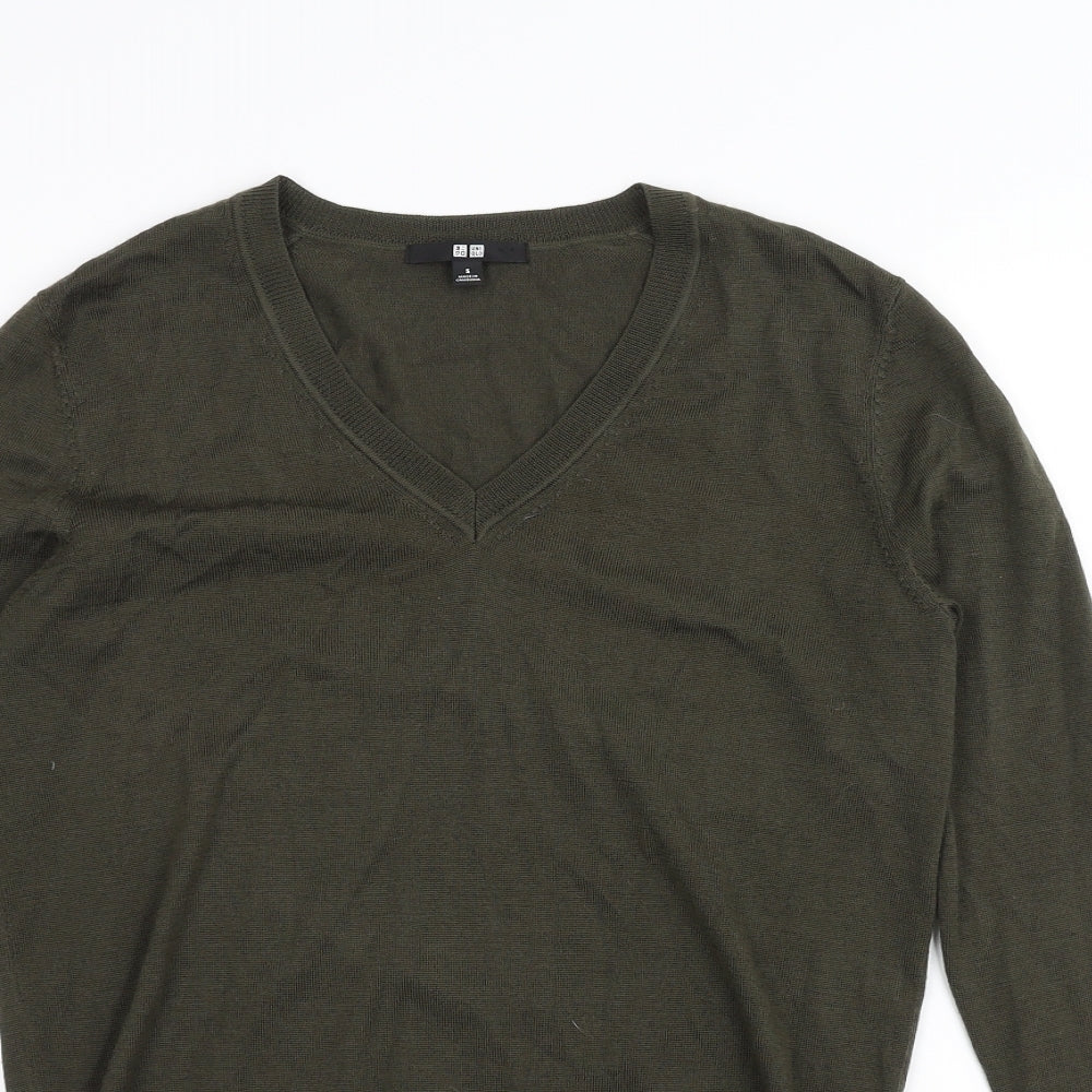 Womens UK Size S uni Green Basic T-Shirt