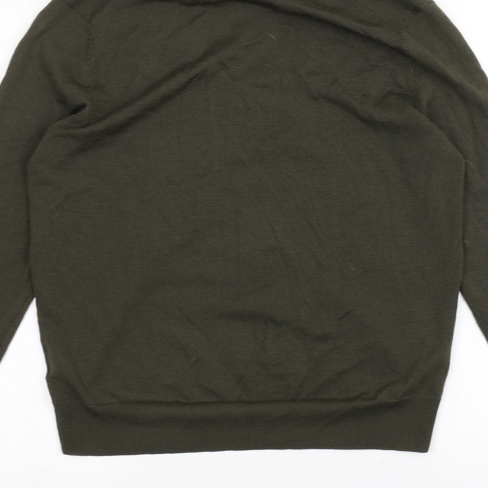 Womens UK Size S uni Green Basic T-Shirt