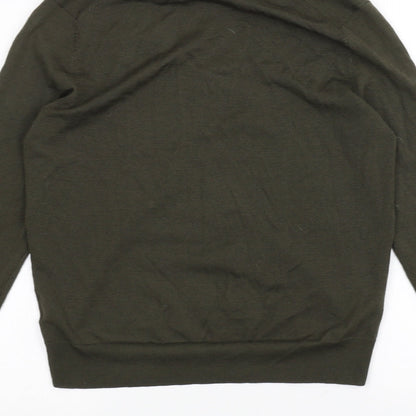 Womens UK Size S uni Green Basic T-Shirt