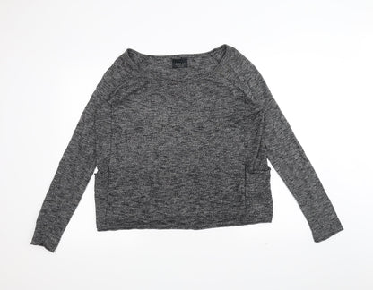 Womens UK Size S Zara Black Basic T-Shirt