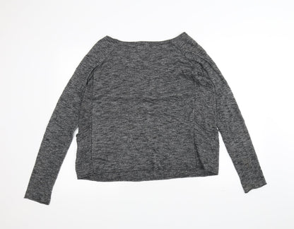 Womens UK Size S Zara Black Basic T-Shirt