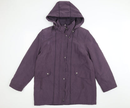 Womens UK Size L anna rose Purple Parka Coat