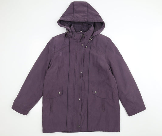 Womens UK Size L anna rose Purple Parka Coat