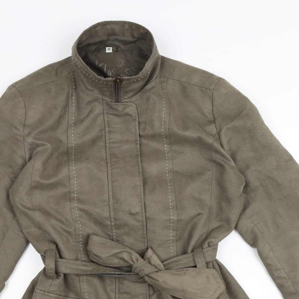 Klass Womens Brown   Overcoat Coat Size 12