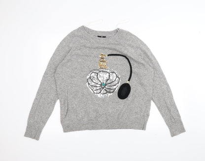 H&M Womens Grey   Pullover Jumper Size M