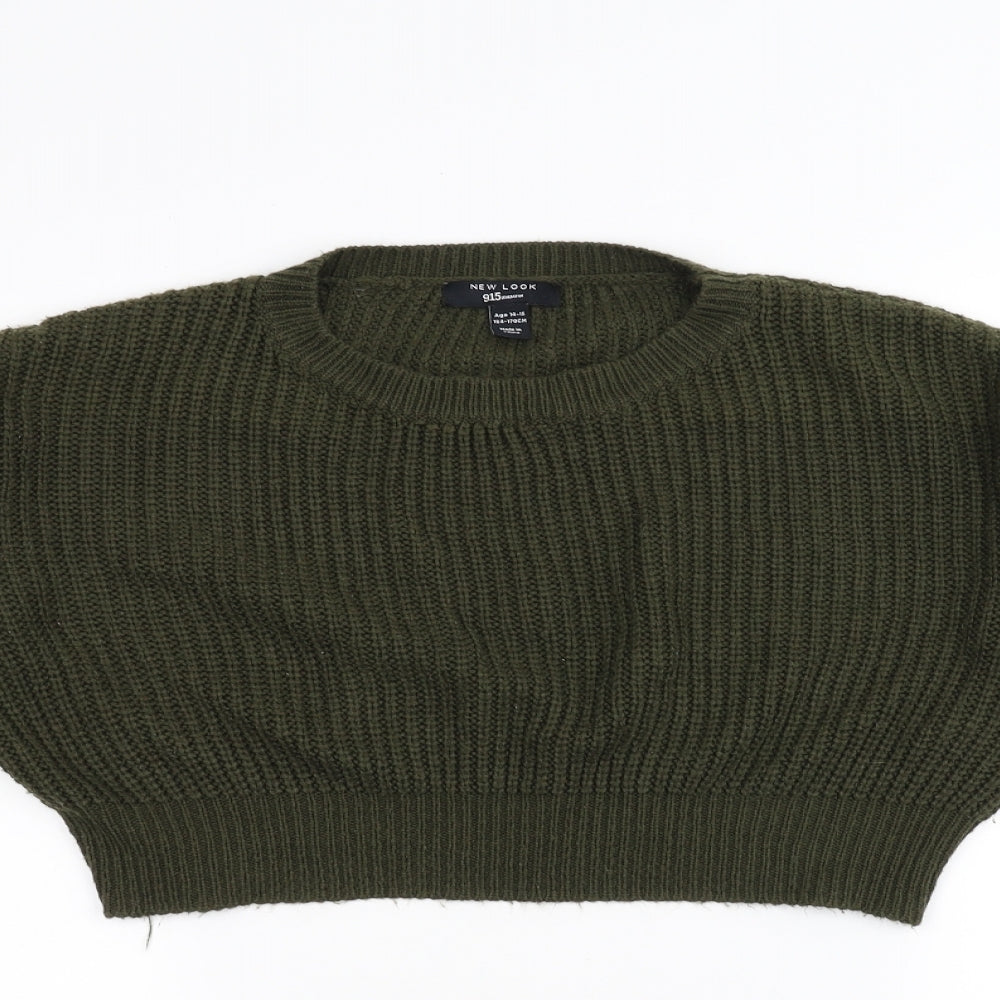 New Look Girls Green  Knit Pullover Jumper Size 14-15 Years