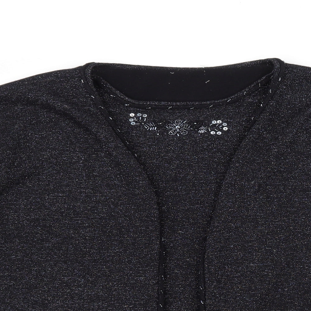 Preworn Womens Black   Pullover Jumper Size XL  - Sequin Detail