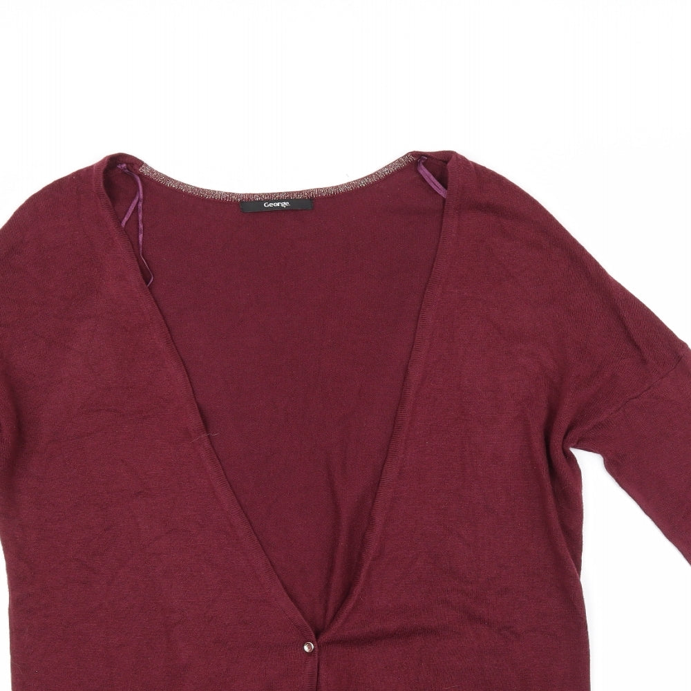 George Womens Red   Cardigan Jumper Size 12  - Glittery Stripe