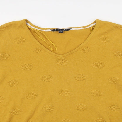 Bonmarché Womens Yellow Polka Dot Pullover Jumper Size 16