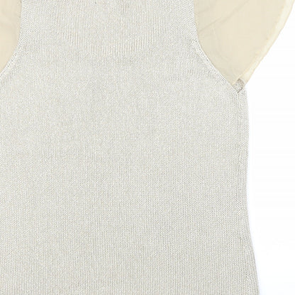 Wardrobe Essentials Womens Beige   Basic Tank Size 12  - Sheer Sleeves