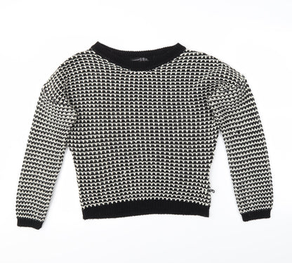 Atmosphere Womens Black Striped  Pullover Jumper Size 8