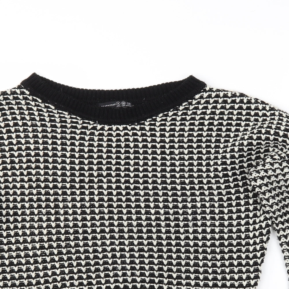 Atmosphere Womens Black Striped  Pullover Jumper Size 8