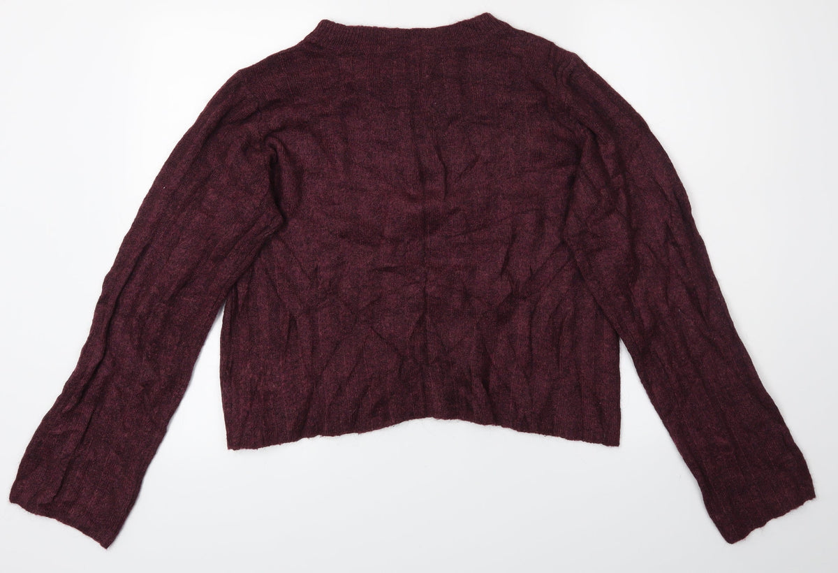 Divided Womens Purple   Pullover Jumper Size M  - Cropped