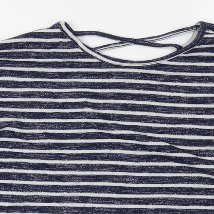 YD Girls Blue Striped  Basic Blouse Size 10-11 Years