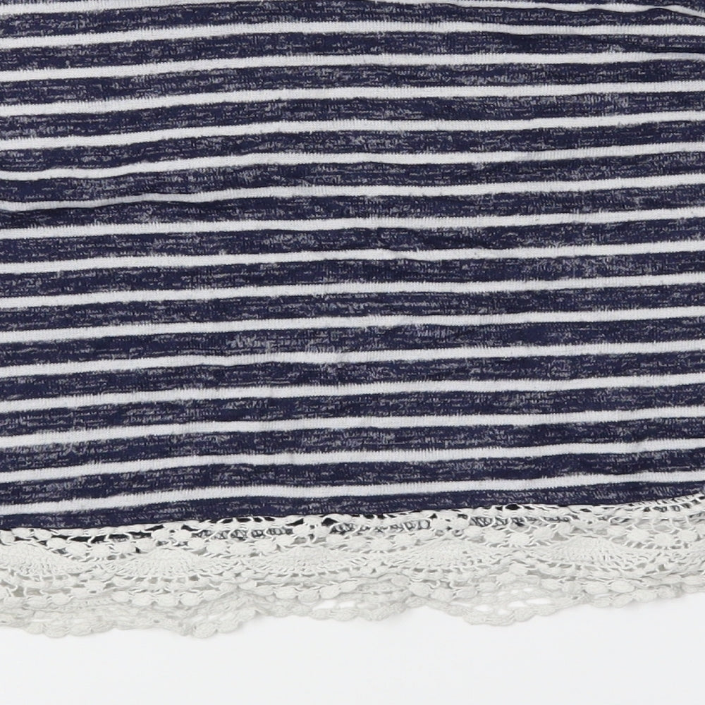 YD Girls Blue Striped  Basic Blouse Size 10-11 Years