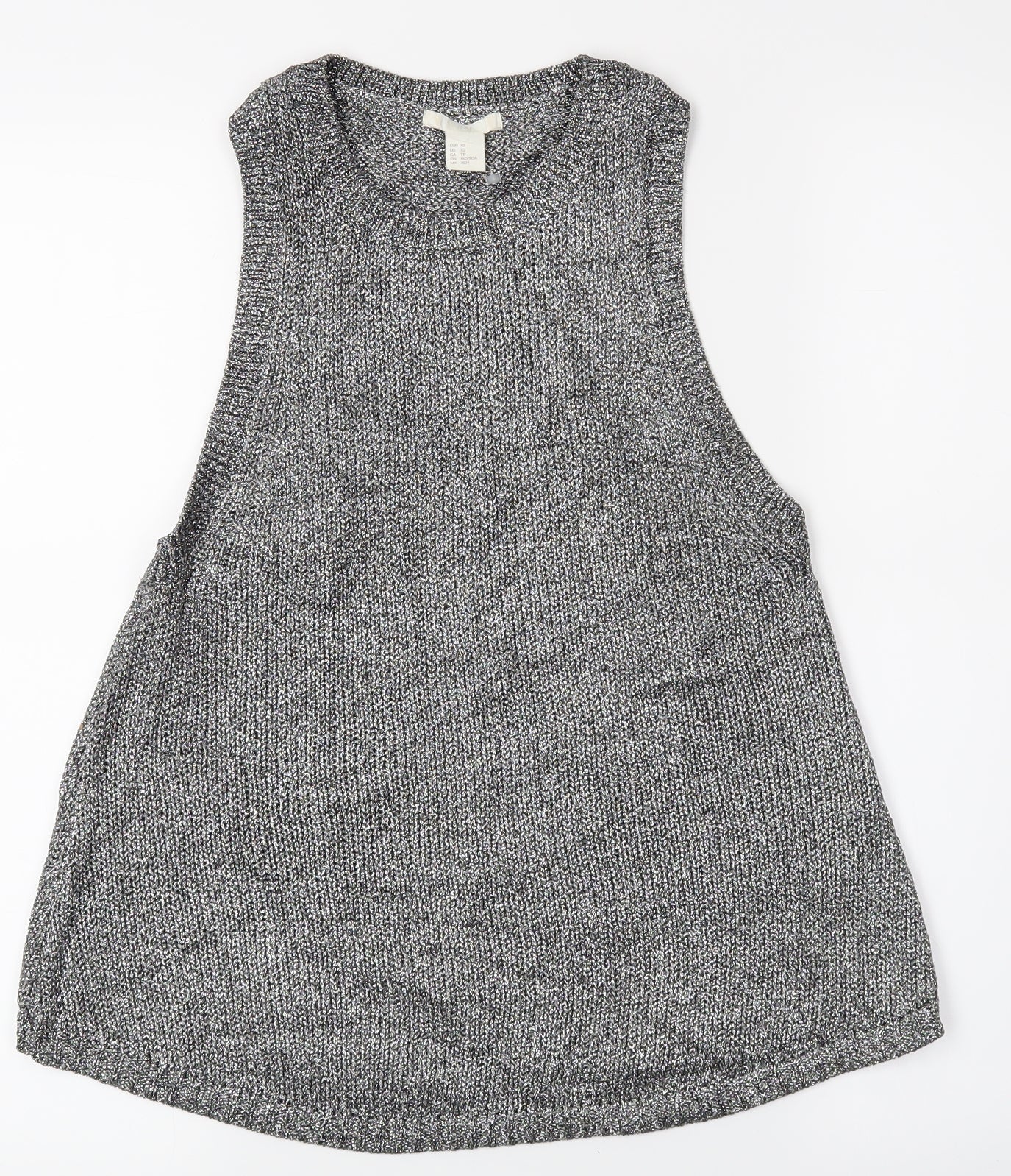 Womens UK Size XS H&M Silver Basic Tank