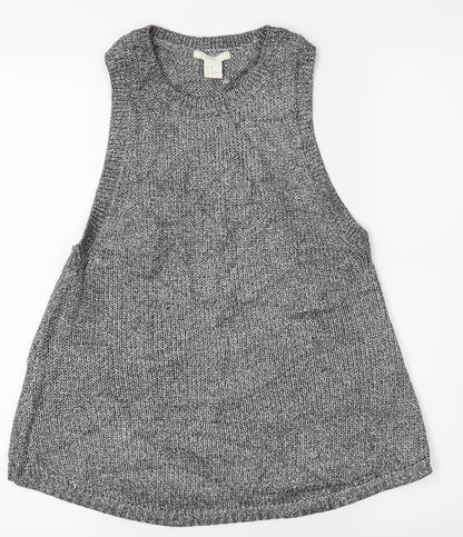 Womens UK Size XS H&M Silver Basic Tank