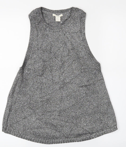 Womens UK Size XS H&M Silver Basic Tank