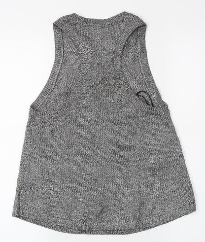 Womens UK Size XS H&M Silver Basic Tank
