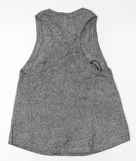 Womens UK Size XS H&M Silver Basic Tank