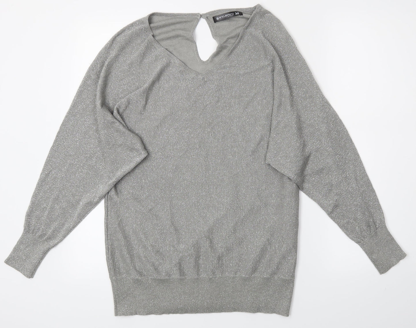 Womens UK Size M Encuentro Silver Basic Blouse