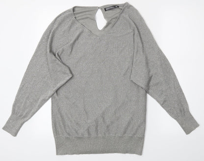 Womens UK Size M Encuentro Silver Basic Blouse