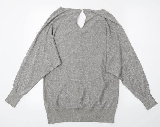 Womens UK Size M Encuentro Silver Basic Blouse