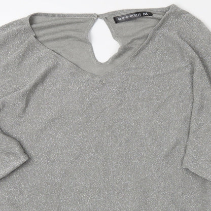 Womens UK Size M Encuentro Silver Basic Blouse